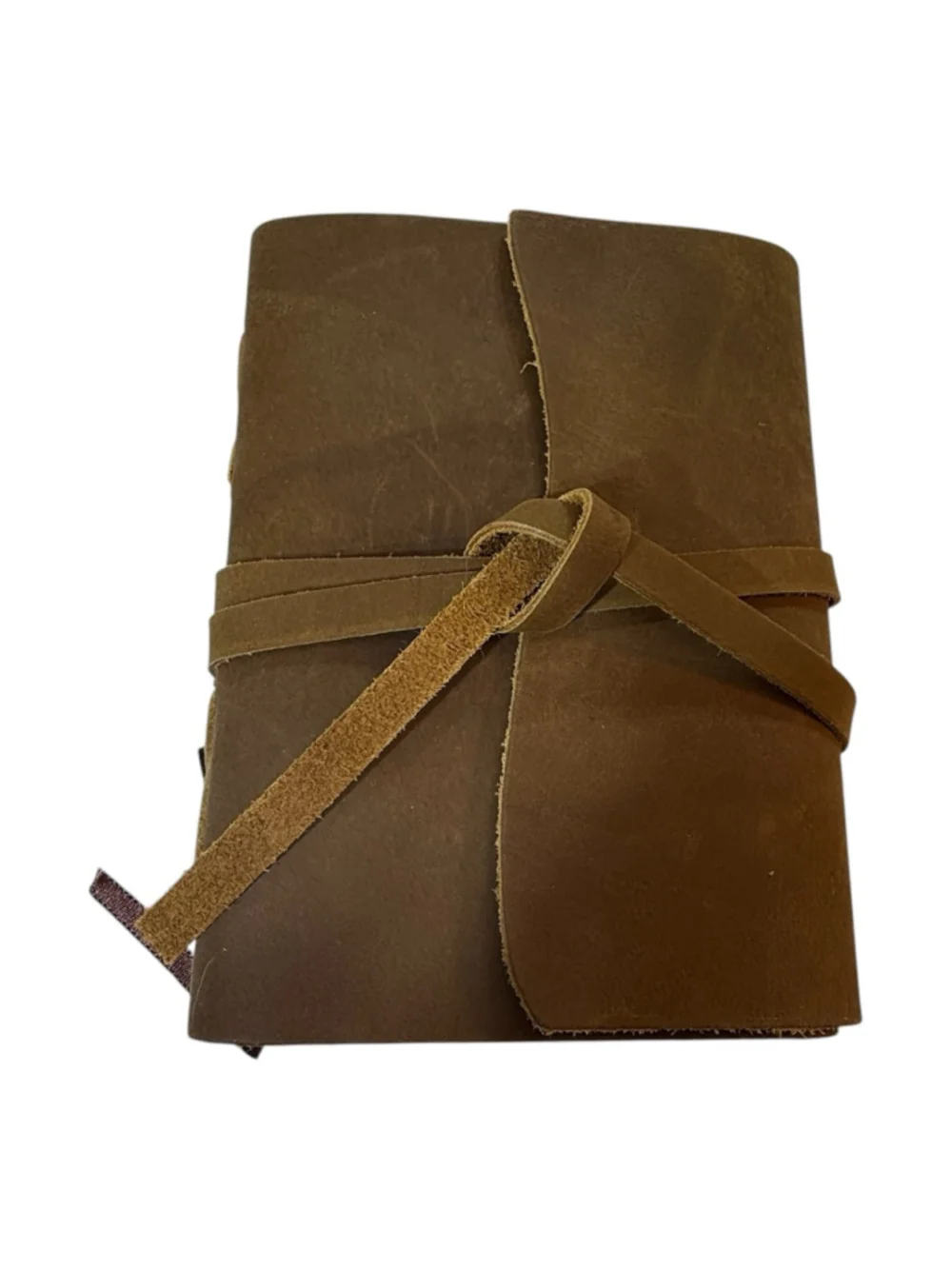 Vintage Style Leather Journal 5x7 New Wrap Tie Notebook Rustic Handmade Look